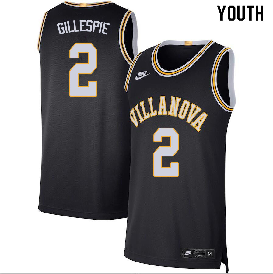 Youth #2 Collin Gillespie Villanova Wildcats College Basketball Jerseys Sale-Black